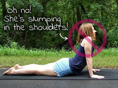 Author Faith messin’ up her cobra pose.