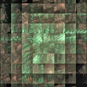 image of a field of green fractal cubes