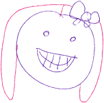 hand-drawn smiley face made by Faith &lsquo;Fey&rsquo; Harkey